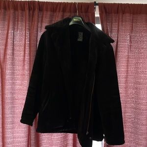 Mens Genuine Suede and Faux Fur Coat